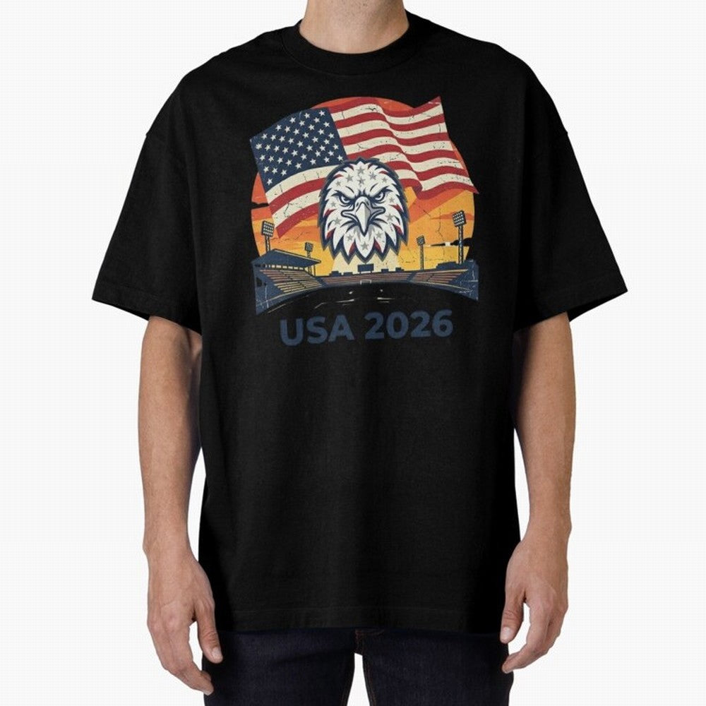 American Eagle 2026 USA World Cup Classic T-Shirt Celebrate Fan Favorites in Global Football Passion for FIFA World Cup 2026, Driven by Mbappe and Neymar, Argentina and Brazil, Retro Football Energy, Iconic Rivalries, Trophy Chase Drama and Stadium