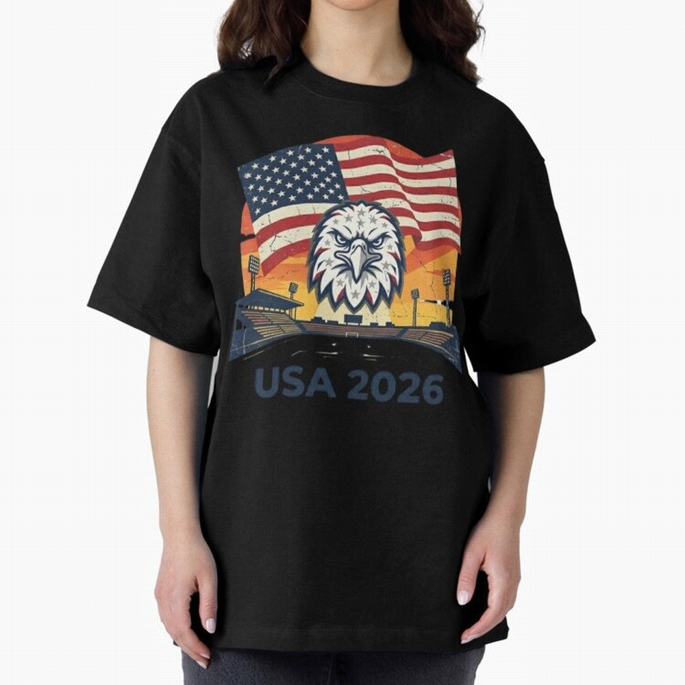American Eagle 2026 USA World Cup Classic T-Shirt Celebrate Fan Favorites in Global Football Passion for FIFA World Cup 2026, Driven by Mbappe and Neymar, Argentina and Brazil, Retro Football Energy, Iconic Rivalries, Trophy Chase Drama and Stadium
