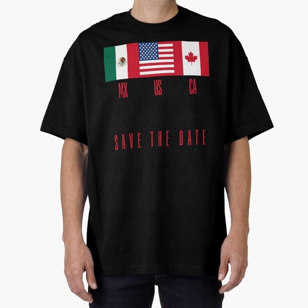2026 World Cup Opening & Final ¨C Azteca Stadium Mexico & MetLife Stadium USA ¨C Football Design with Mexican, Canadian & US Flags Classic T-Shirt Join the Global Buzz around FIFA World Cup 2026 for Fans of CR7 and Argentina, France and Brazil,