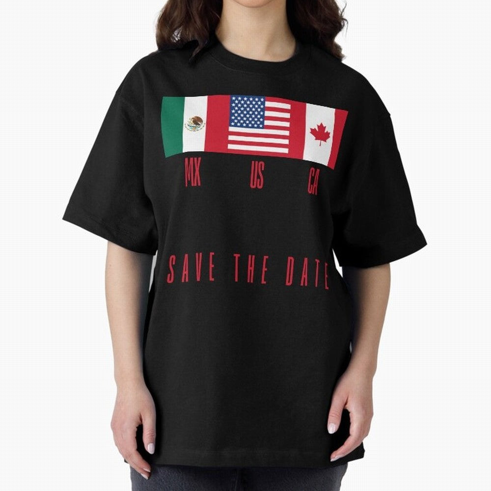 2026 World Cup Opening & Final ¨C Azteca Stadium Mexico & MetLife Stadium USA ¨C Football Design with Mexican, Canadian & US Flags Classic T-Shirt Join the Global Buzz around FIFA World Cup 2026 for Fans of CR7 and Argentina, France and Brazil,