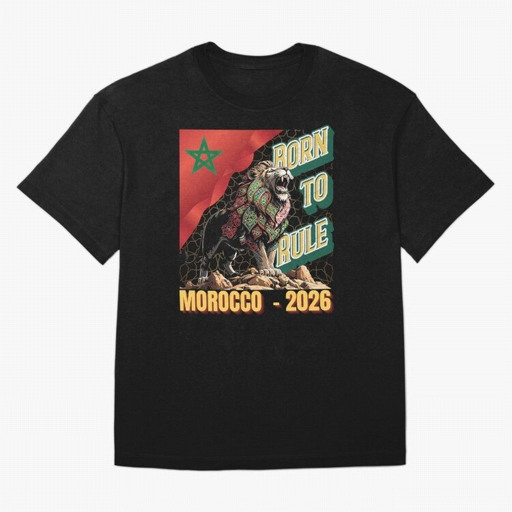 Morocco Football - Born to Rule Classic T-Shirt Experience the Global Stage of FIFA World Cup 2026 Group Stage Spirit, Capturing Germany, Cristiano Ronaldo, Worldwide Fan Energy, Dramatic Goals, Stadium Lights and Championship Celebrations; Perfect