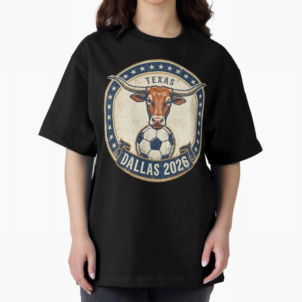 Dallas Texas 2026 World Cup Host City Vintage Football Badge Classic T-Shirt Refresh the FIFA World Cup 2026 USA Canada Mexico Journey through Neymar Highlights, Spain Pride, Supporter Pride, Iconic Celebrations, Legendary Names and Global Match