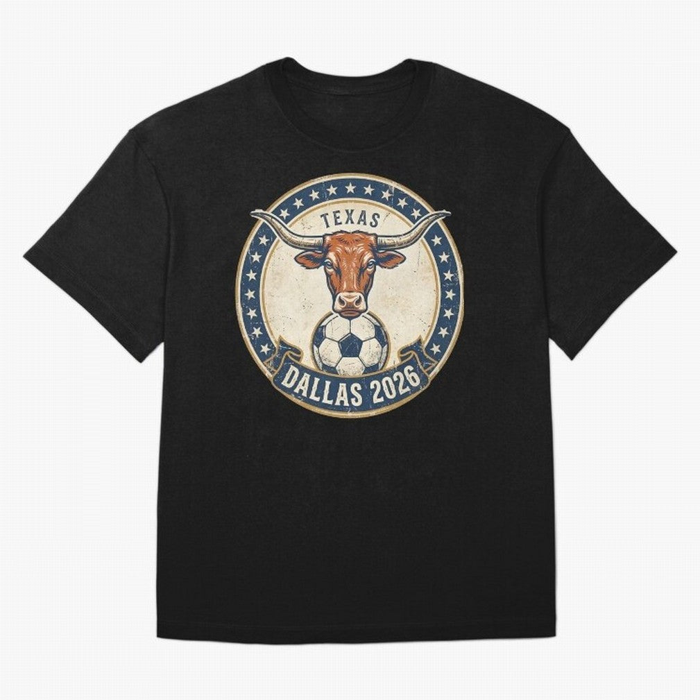 Dallas Texas 2026 World Cup Host City Vintage Football Badge Classic T-Shirt Refresh the FIFA World Cup 2026 USA Canada Mexico Journey through Neymar Highlights, Spain Pride, Supporter Pride, Iconic Celebrations, Legendary Names and Global Match