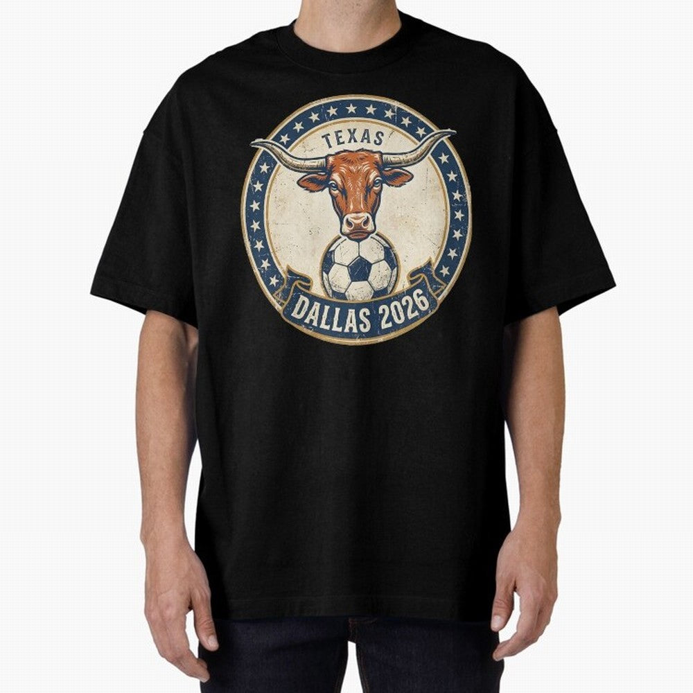Dallas Texas 2026 World Cup Host City Vintage Football Badge Classic T-Shirt Refresh the FIFA World Cup 2026 USA Canada Mexico Journey through Neymar Highlights, Spain Pride, Supporter Pride, Iconic Celebrations, Legendary Names and Global Match