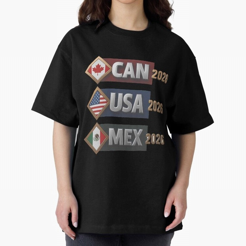 CAN USA MEx 2026 Flags, Canada USA Mexico Soccer Tournament Classic T-Shirt Represent the Passion of FIFA World Cup 2026 Group Stage Built around CR7 and Messi, Netherlands Energy, Football History, Final Match Energy, Crowd Noise and Once in a