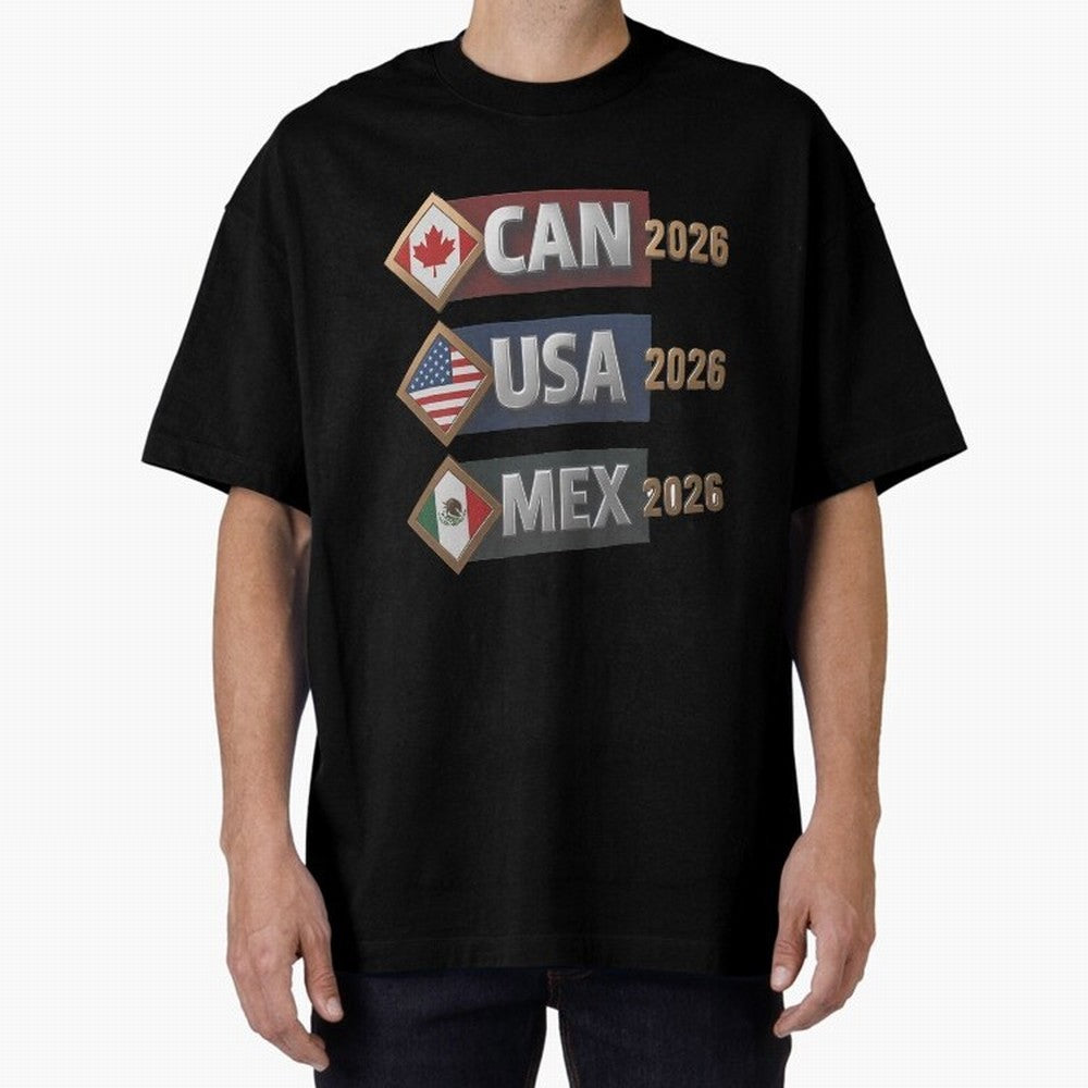 CAN USA MEx 2026 Flags, Canada USA Mexico Soccer Tournament Classic T-Shirt Represent the Passion of FIFA World Cup 2026 Group Stage Built around CR7 and Messi, Netherlands Energy, Football History, Final Match Energy, Crowd Noise and Once in a
