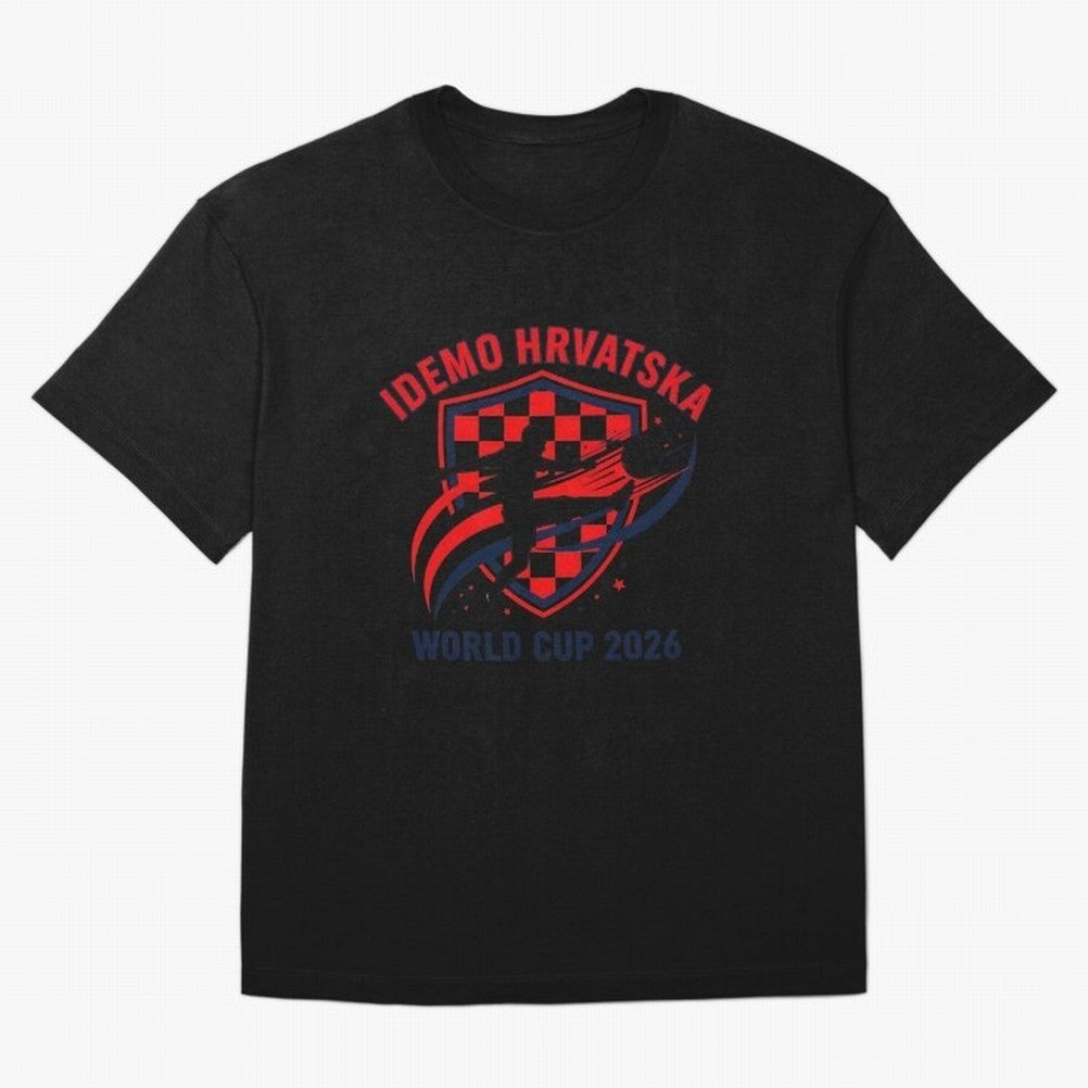 Croatia World Cup 2026 Fan Art Classic T-Shirt Represent FIFA World Cup 2026 Group Stage Driven by Neymar, Haaland and Cristiano Ronaldo, Brazil Energy, Retro Football Energy, Iconic Rivalries, Trophy Chase Drama and Stadium Atmosphere; Ideal for