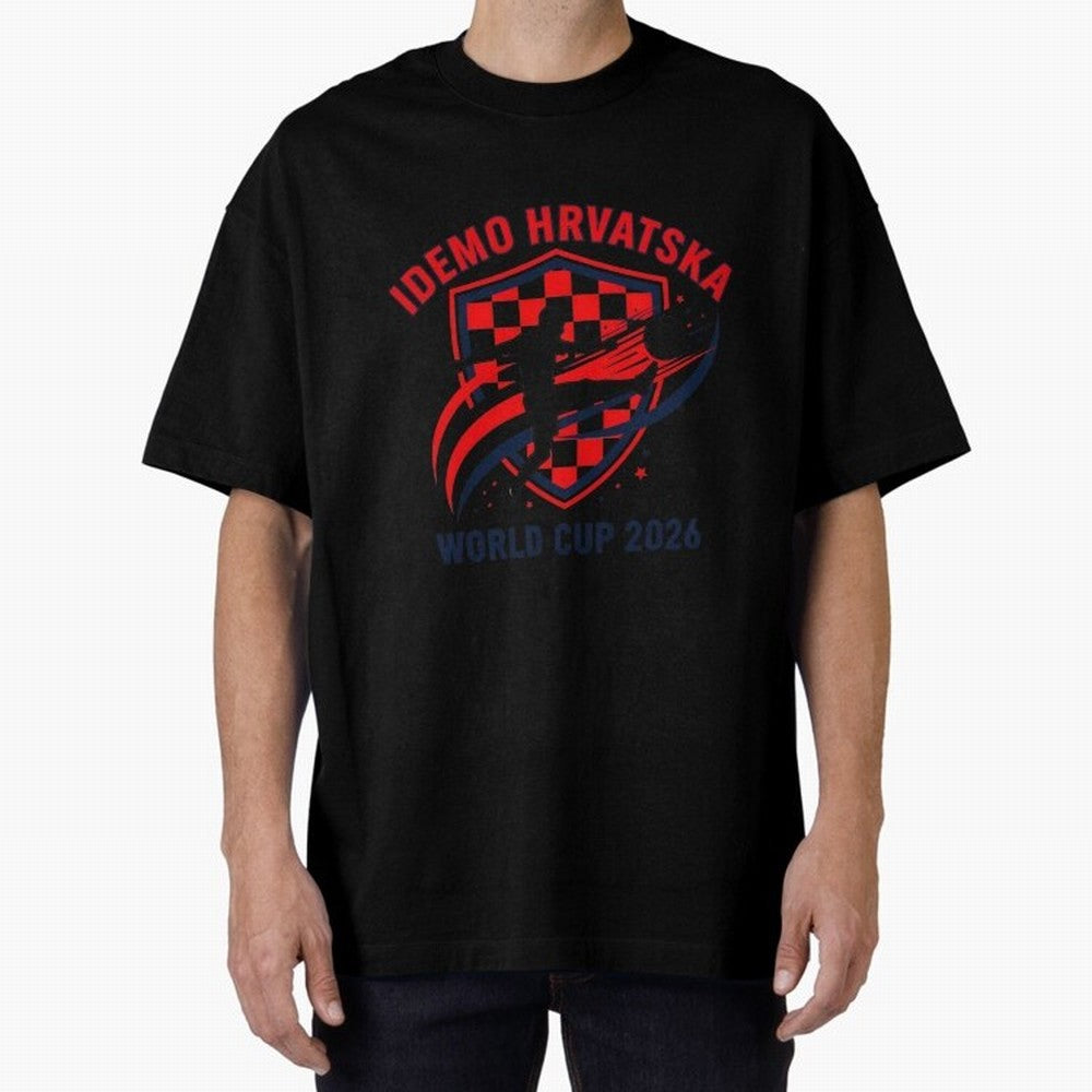 Croatia World Cup 2026 Fan Art Classic T-Shirt Represent FIFA World Cup 2026 Group Stage Driven by Neymar, Haaland and Cristiano Ronaldo, Brazil Energy, Retro Football Energy, Iconic Rivalries, Trophy Chase Drama and Stadium Atmosphere; Ideal for