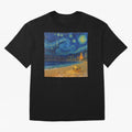 Golden Miami Starry Night Beach Soccer Fine Art Print Impasto Oil Painting Classic T-Shirt Celebrate Fan Culture around FIFA World Cup 2026 Spirit, Featuring Argentina, France and Brazil, Mbappe, Retro Football Energy, Iconic Rivalries, Trophy
