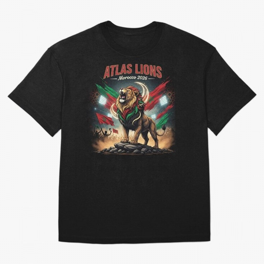 Atlas Lions - Morocco Football Team ready for the World Cup Classic T-Shirt Treasure Global Football Passion for FIFA World Cup 2026 Group Stage, Inspired by Mbappe and Neymar, Portugal, Spain and Germany, Stadium Memories, Football Loyalty,