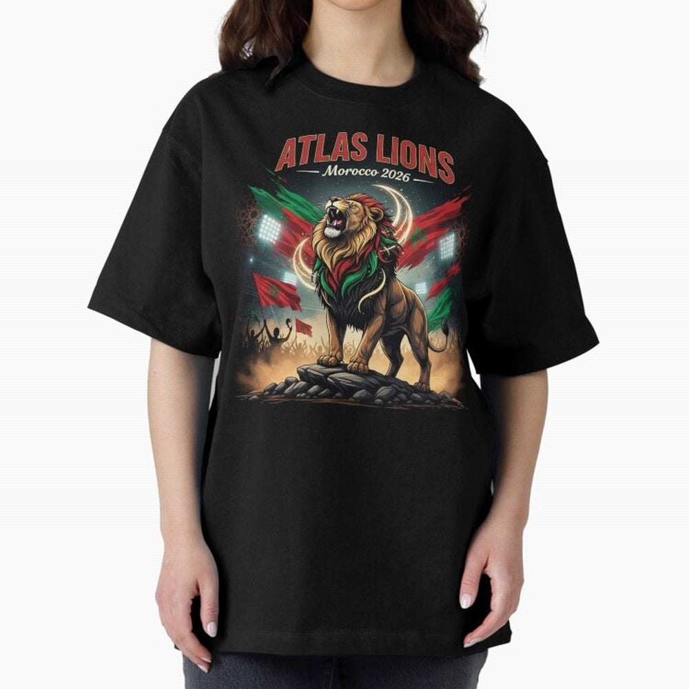 Atlas Lions - Morocco Football Team ready for the World Cup Classic T-Shirt Treasure Global Football Passion for FIFA World Cup 2026 Group Stage, Inspired by Mbappe and Neymar, Portugal, Spain and Germany, Stadium Memories, Football Loyalty,
