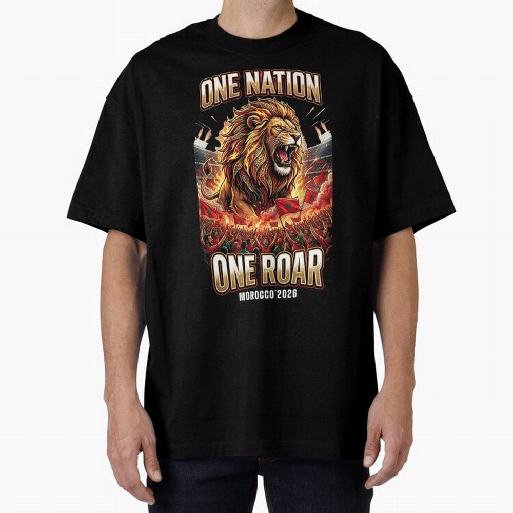 Morocco Football Fan - One Roar One Nation Classic T-Shirt Remember FIFA World Cup 2026 Group Stage for Fans of Haaland and Brazil, Portugal and Argentina, Bringing Game Day Rituals, Football Legends, Country Pride and the Road to the Final;