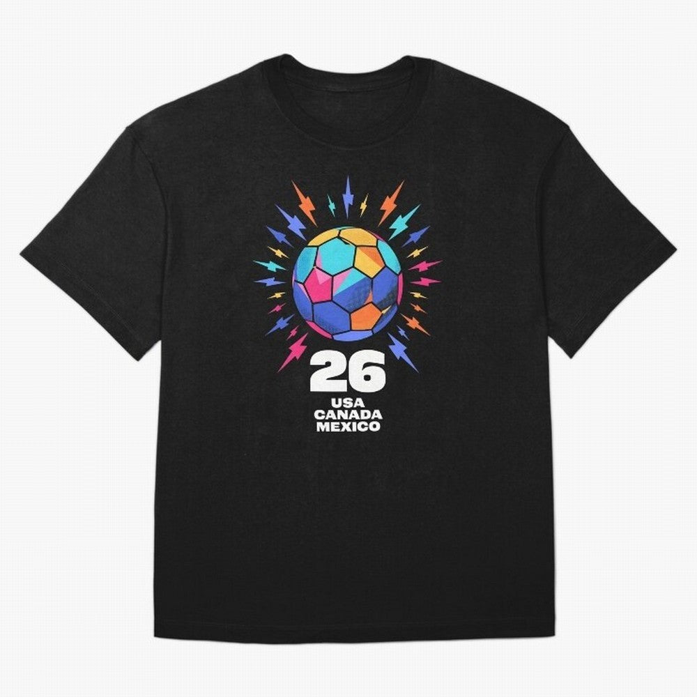 2026 Colorful Soccer Ball USA Canada Mexico 26 Classic T-Shirt Fuel Your Fan Pride for Global Football Passion for FIFA World Cup 2026 USA Canada Mexico, Made for Haaland, Portugal, Fan Favorite Moments, National Team Passion, Big Match Drama and