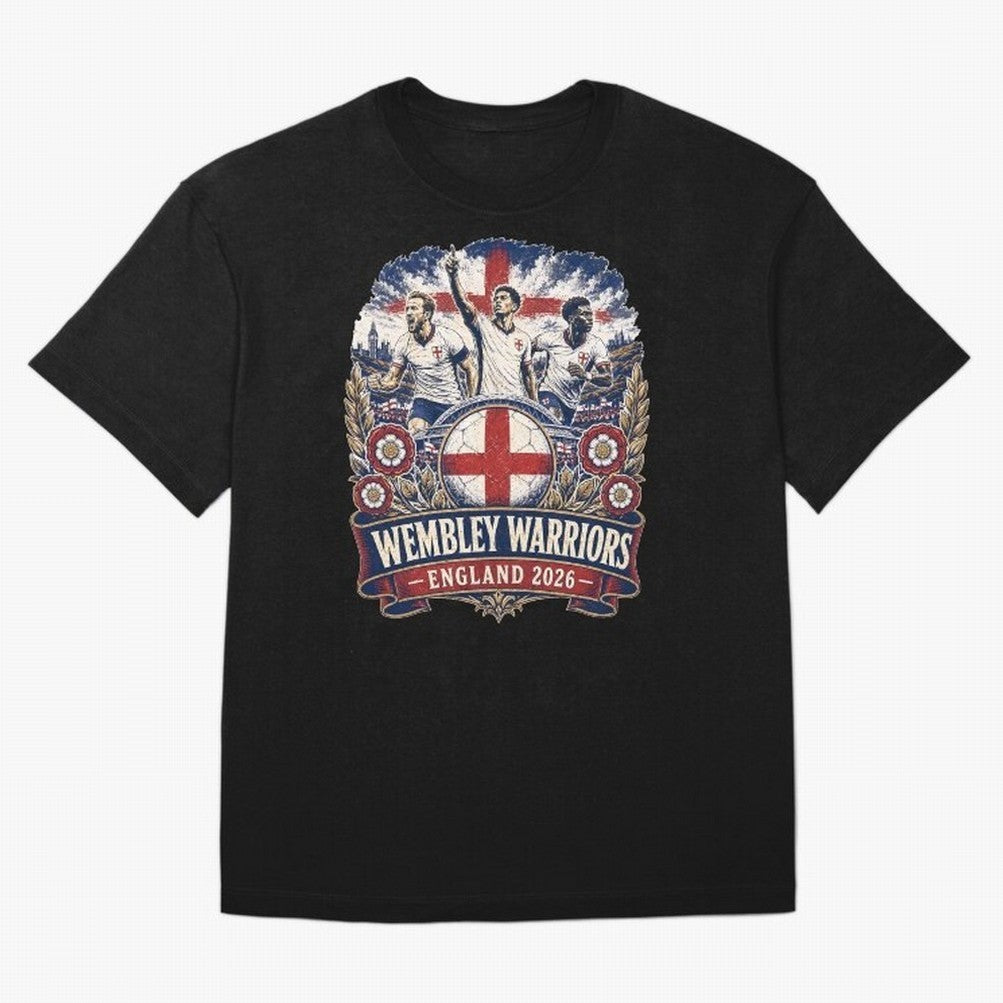 Wembley Warriors Classic T-Shirt Unlock FIFA World Cup 2026 USA Canada Mexico Spirit, Inspired by Netherlands, Mbappe and Neymar, Retro Football Energy, Iconic Rivalries, Trophy Chase Drama and Stadium Atmosphere; Created for Match Day Parties,