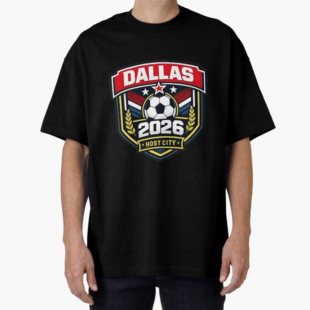 Dallas 2026 Host City Emblem with Laurel Classic T-Shirt Honor Champions and Dreams in the FIFA World Cup 2026 USA Canada Mexico Journey through Mbappe Highlights, England Pride, Game Day Rituals, Football Legends, Country Pride and the Road to the