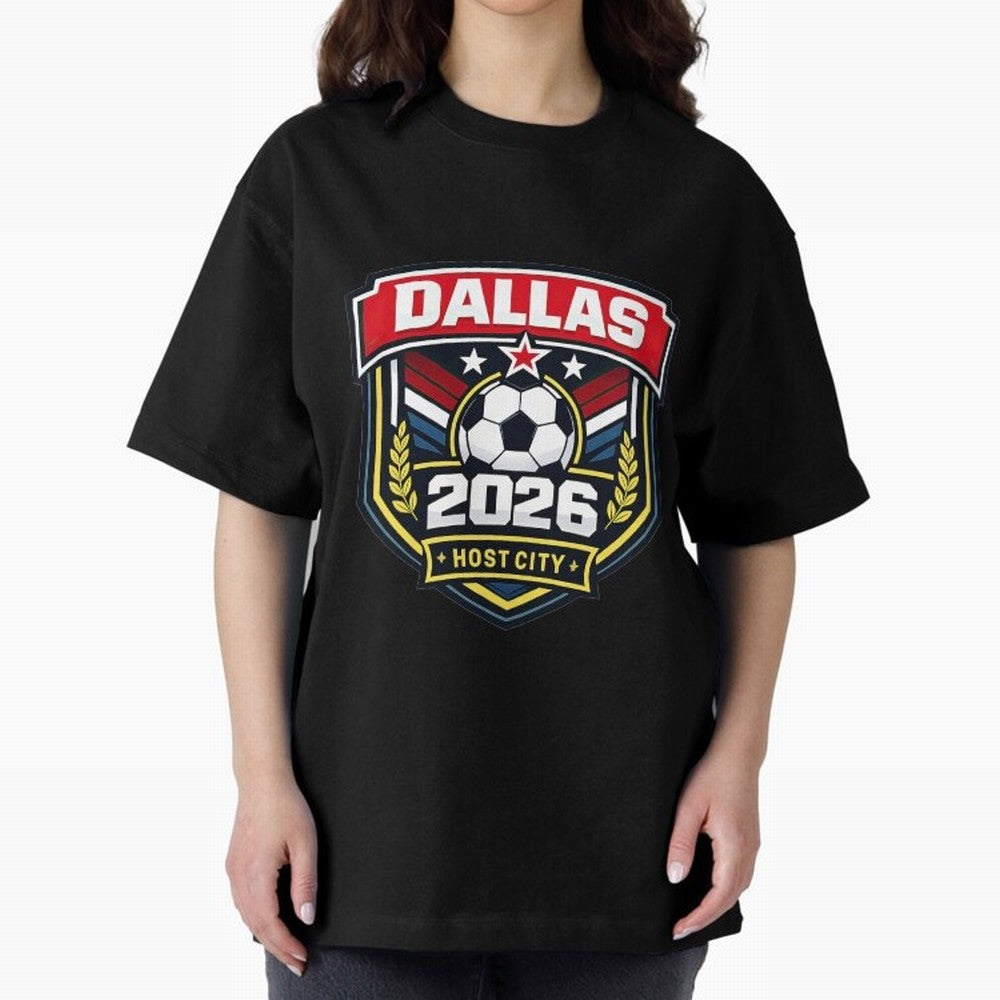 Dallas 2026 Host City Emblem with Laurel Classic T-Shirt Honor Champions and Dreams in the FIFA World Cup 2026 USA Canada Mexico Journey through Mbappe Highlights, England Pride, Game Day Rituals, Football Legends, Country Pride and the Road to the