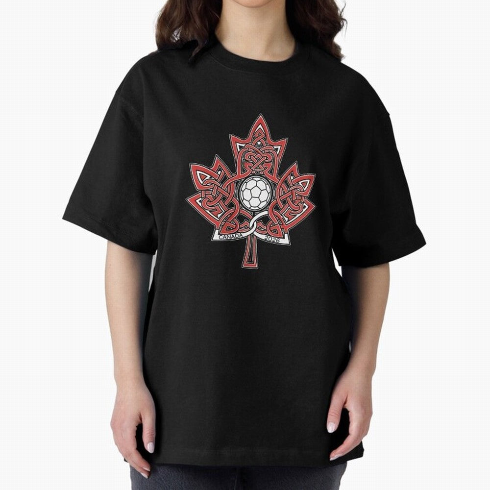 Interwoven Maple Leaf Canada Soccer 2026 T-Shirt_83135197 Classic T-Shirt Carry National Pride through FIFA World Cup 2026 USA Canada Mexico Driven by Cristiano Ronaldo, Haaland and CR7, Spain and Netherlands Energy, Retro Football Energy, Iconic