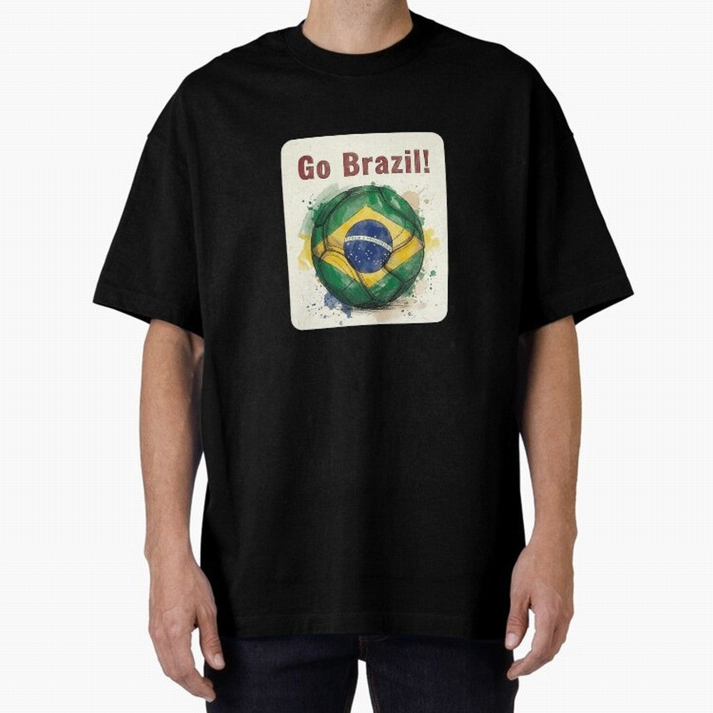 Go Brazil Soccer Ball Flag | Brazilian Football Fan Graphic Tee Classic T-Shirt Represent FIFA World Cup 2026 Group Stage for Fans of Mbappe and Neymar and Spain and Netherlands, Bringing Global Supporter Spirit, Legendary Goals, National Colors