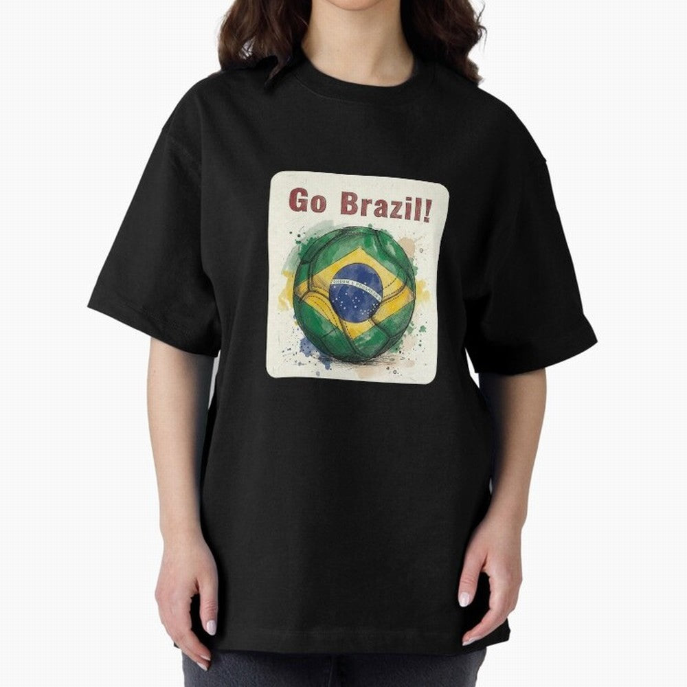 Go Brazil Soccer Ball Flag | Brazilian Football Fan Graphic Tee Classic T-Shirt Represent FIFA World Cup 2026 Group Stage for Fans of Mbappe and Neymar and Spain and Netherlands, Bringing Global Supporter Spirit, Legendary Goals, National Colors