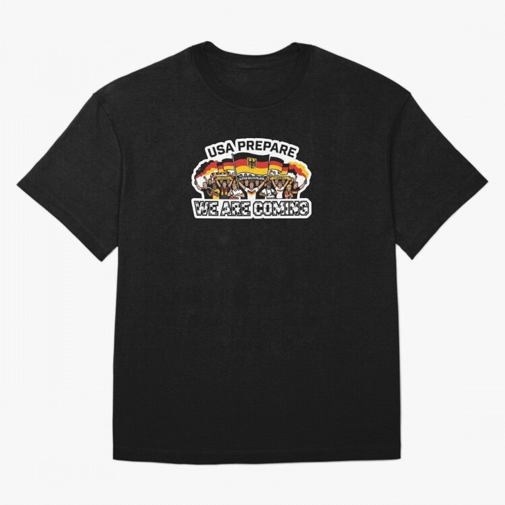 Germany Soccer Fans 2026 Sticker We Are Coming Classic T-Shirt Carry the Dream of the FIFA World Cup 2026 Group Stage Journey through Messi, Neymar and Mbappe Highlights, France and Portugal Pride, Championship Spirit, Famous Goals, Roaring Crowds