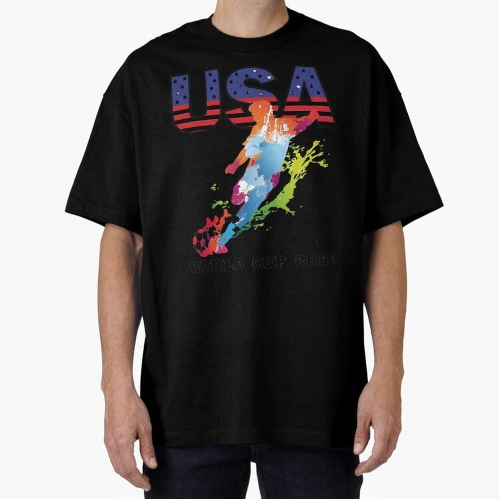 USA CAN MEX 26 Football Shirt | Color Splash International Fan Tee Classic T-Shirt Keep the Legacy of FIFA World Cup 2026 USA Canada Mexico Spirit, Connected to France, Mbappe, Retro Football Energy, Iconic Rivalries, Trophy Chase Drama and Stadium