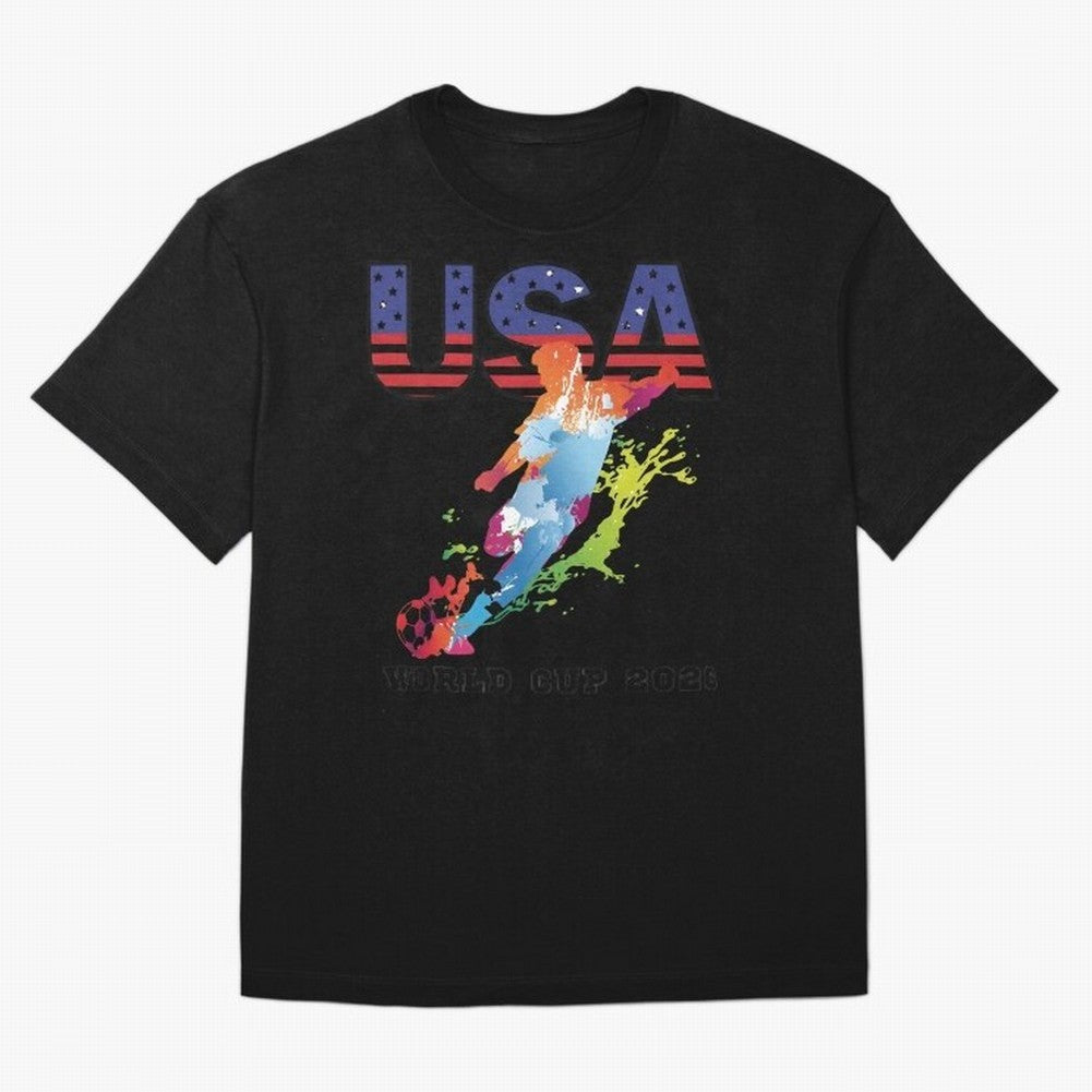 USA CAN MEX 26 Football Shirt | Color Splash International Fan Tee Classic T-Shirt Keep the Legacy of FIFA World Cup 2026 USA Canada Mexico Spirit, Connected to France, Mbappe, Retro Football Energy, Iconic Rivalries, Trophy Chase Drama and Stadium