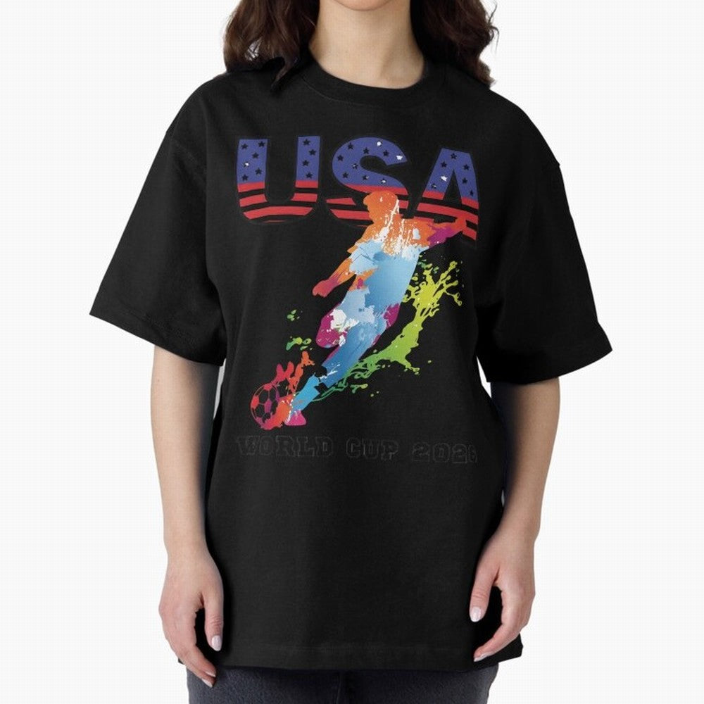 USA CAN MEX 26 Football Shirt | Color Splash International Fan Tee Classic T-Shirt Keep the Legacy of FIFA World Cup 2026 USA Canada Mexico Spirit, Connected to France, Mbappe, Retro Football Energy, Iconic Rivalries, Trophy Chase Drama and Stadium