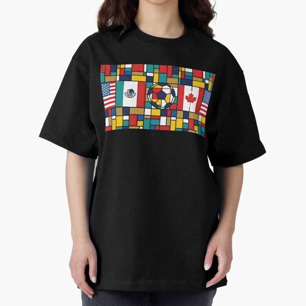Spectacular World Cup Stadiums | Soccer Flags Mexico Canada USA Geometry Classic T-Shirt Bring Home FIFA World Cup 2026 Group Stage Connected to Neymar, Haaland and Cristiano Ronaldo, Netherlands Energy, Game Day Rituals, Football Legends, Country