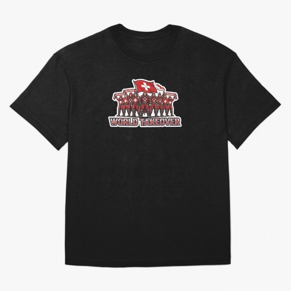 Switzerland Soccer Fans Power Rise Sticker 2026 Football Supporters Classic T-Shirt Celebrate Football Dreams Across FIFA World Cup 2026 Group Stage Celebrating Neymar, Haaland and Cristiano Ronaldo, Brazil, Portugal and Argentina Energy, Football