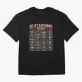 Sixteen Stadiums for 2026 World Cup Classic T-Shirt Bring Retro Soccer Energy to FIFA World Cup 2026 Spirit, Highlighting Spain, CR7, Stadium Chants, National Pride, Trophy Dreams and Unforgettable Football Memories; Made for Collectors Who Enjoy