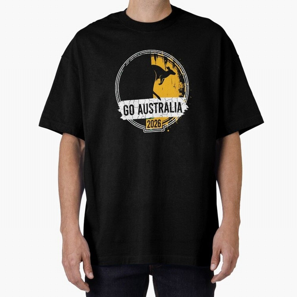 Golden Green Kangaroo Emblem Go Australia 2026 Supporter Design T-Shirt_83662099 Classic T-Shirt Spotlight FIFA World Cup 2026 USA Canada Mexico Spirit, Made for Argentina and Brazil, Neymar, Worldwide Fan Energy, Dramatic Goals, Stadium Lights and