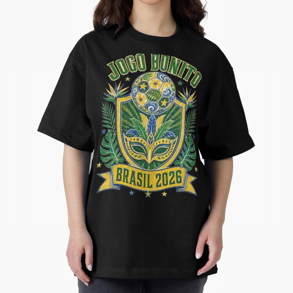Jogo Bonito Brasil 2026 World Cup Soccer T-Shirt Classic T-Shirt Fuel Your Fan Pride for FIFA World Cup 2026 Spirit, Capturing France, Cristiano Ronaldo, Retro Football Energy, Iconic Rivalries, Trophy Chase Drama and Stadium Atmosphere; Great for