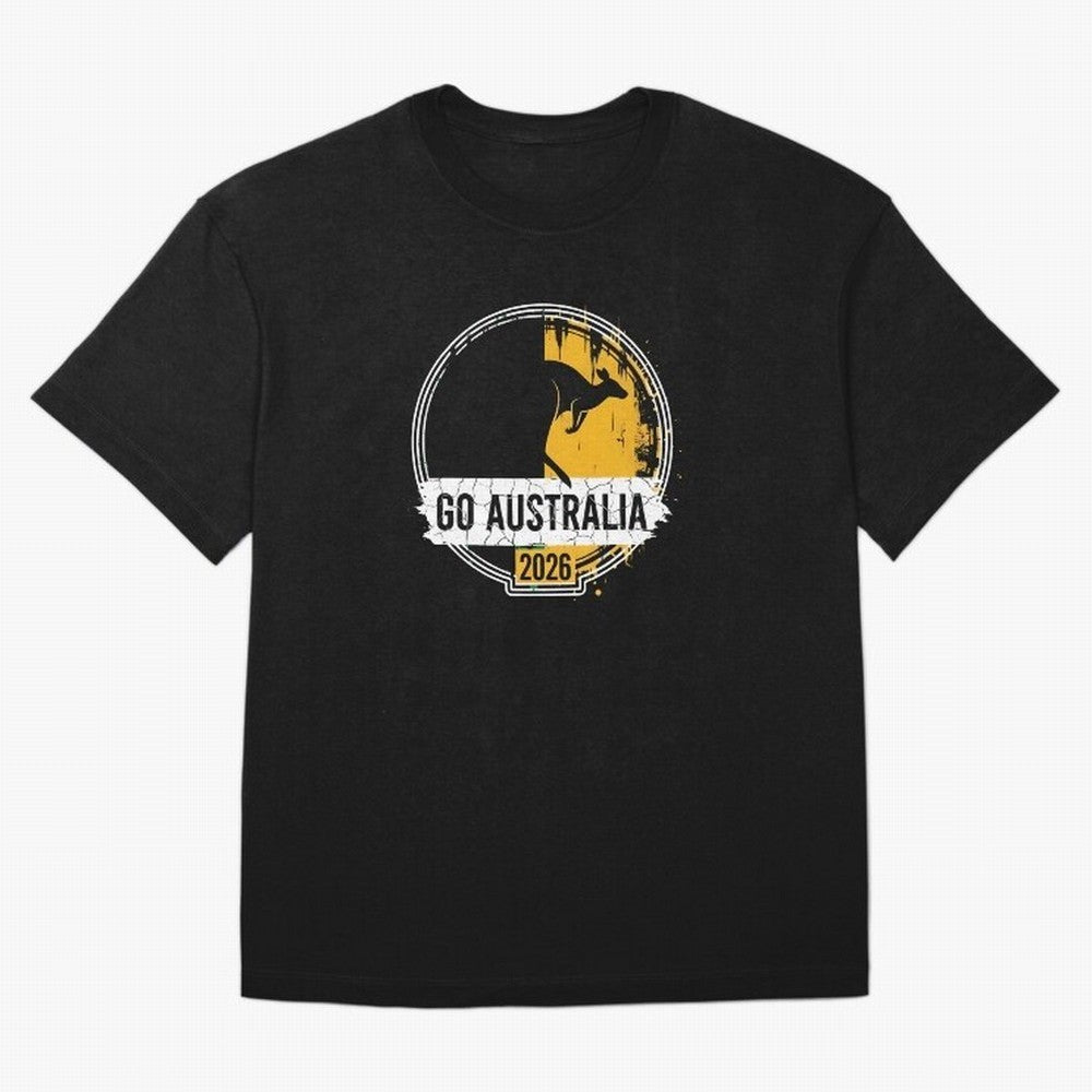 Golden Green Kangaroo Emblem Go Australia 2026 Supporter Design T-Shirt_83662099 Classic T-Shirt Capture Stadium Memories from the FIFA World Cup 2026 Group Stage Journey through Cristiano Ronaldo Highlights, France and Portugal Pride, Soccer