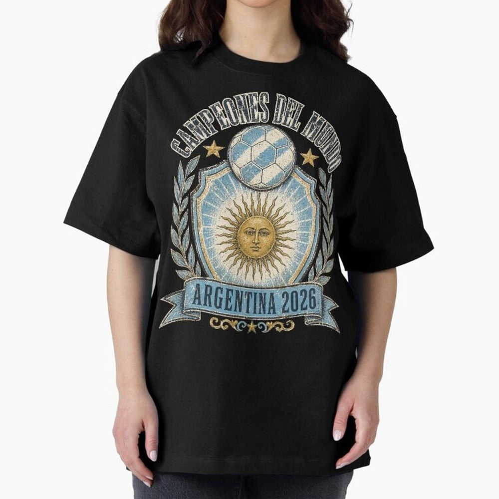 Campeones Del Mundo Argentina 2026 World Cup Soccer T-Shirt Classic T-Shirt Carry FIFA World Cup 2026 Group Stage Featuring Neymar, Haaland and Cristiano Ronaldo, Argentina Energy, Football History, Final Match Energy, Crowd Noise and Once in a