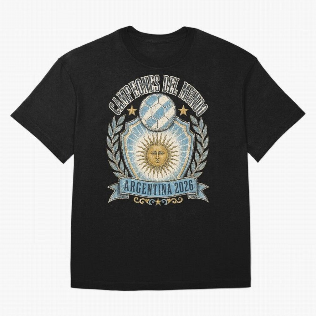 Campeones Del Mundo Argentina 2026 World Cup Soccer T-Shirt Classic T-Shirt Carry FIFA World Cup 2026 Group Stage Featuring Neymar, Haaland and Cristiano Ronaldo, Argentina Energy, Football History, Final Match Energy, Crowd Noise and Once in a