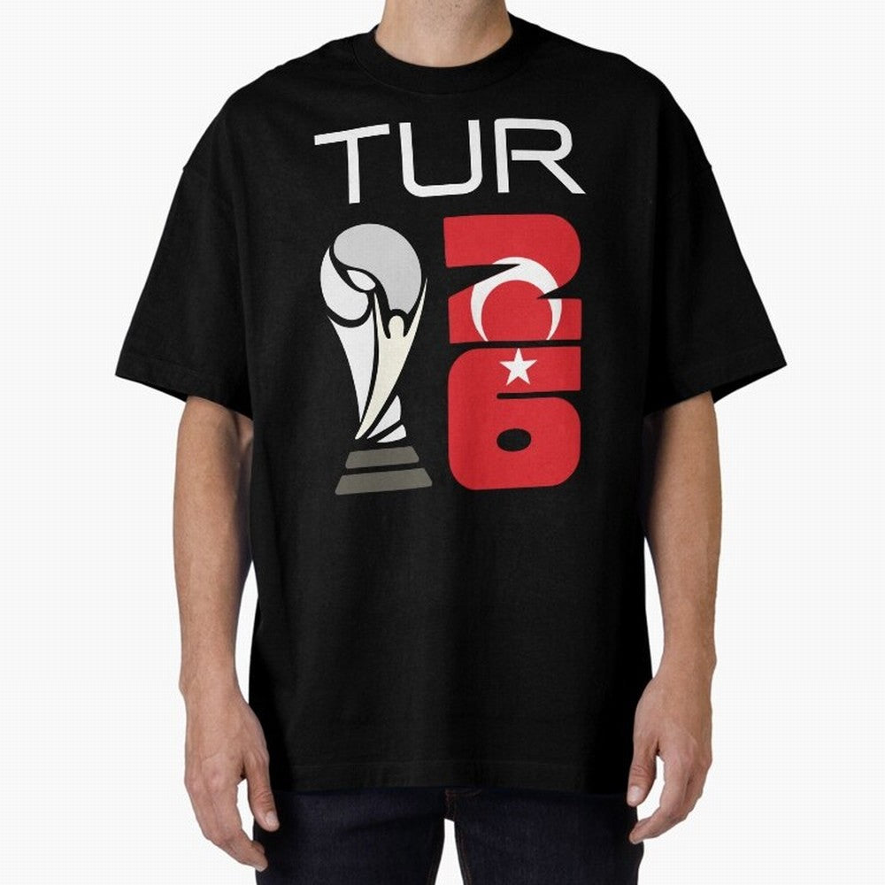 Turkey 2026 Soccer World Cup Trophy Turkish Flag Design Classic T-Shirt Capture Stadium Memories from FIFA World Cup 2026 USA Canada Mexico Spirit, with England, Messi, CR7 and Mbappe, Sports Nostalgia, International Competition, Famous Players and