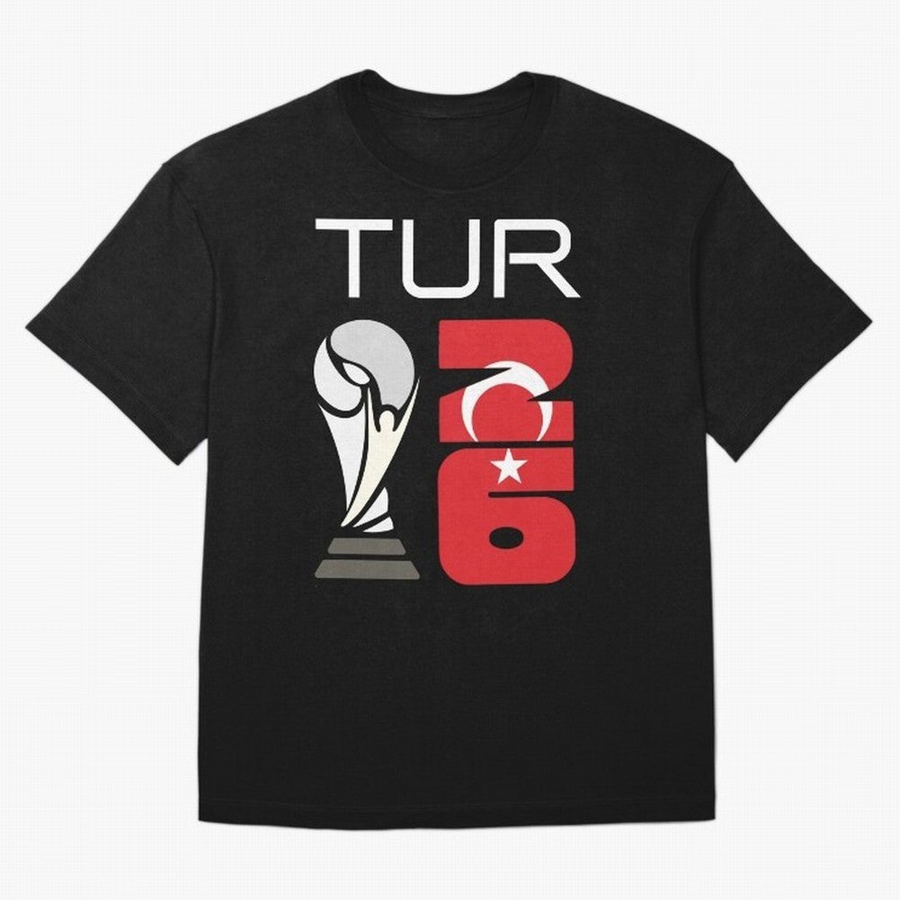 Turkey 2026 Soccer World Cup Trophy Turkish Flag Design Classic T-Shirt Capture Stadium Memories from FIFA World Cup 2026 USA Canada Mexico Spirit, with England, Messi, CR7 and Mbappe, Sports Nostalgia, International Competition, Famous Players and