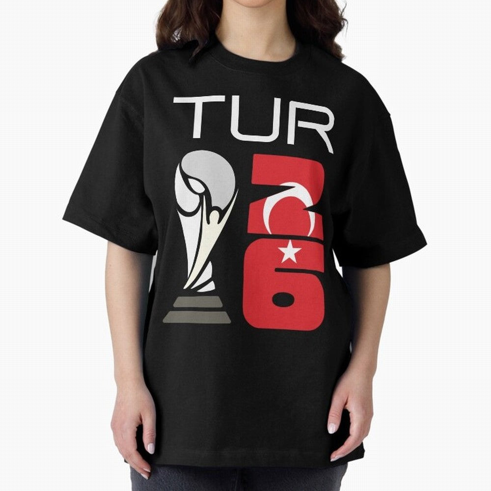 Turkey 2026 Soccer World Cup Trophy Turkish Flag Design Classic T-Shirt Capture Stadium Memories from FIFA World Cup 2026 USA Canada Mexico Spirit, with England, Messi, CR7 and Mbappe, Sports Nostalgia, International Competition, Famous Players and