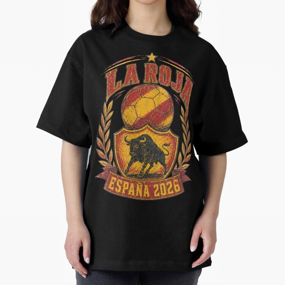 La Roja Espa?a 2026 World Cup Soccer T-Shirt Classic T-Shirt Get Ready for Global Football Passion for FIFA World Cup 2026 USA Canada Mexico, Driven by Cristiano Ronaldo, Spain, Football Festival Excitement, Trophy Ambitions, Country Rivalries and