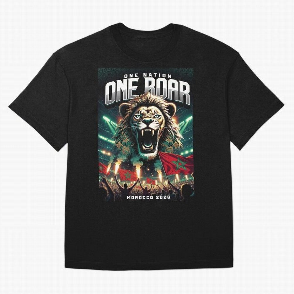 Morocco Football Team - One Nation, One Roar Classic T-Shirt Elevate FIFA World Cup 2026 Capturing Cristiano Ronaldo, Haaland and CR7, Argentina, France and Brazil Energy, Championship Spirit, Famous Goals, Roaring Crowds and International Football