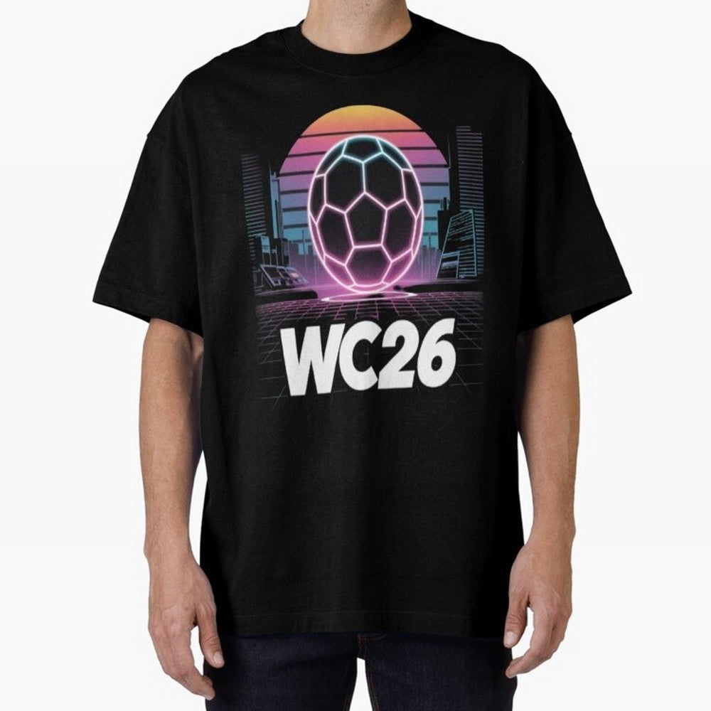 Retrofuturistic World Cup 2026 ¡ª Retro Sci-Fi Football Poster Classic T-Shirt Join the FIFA World Cup 2026 Journey through Haaland and Mbappe Highlights, Spain Pride, Match Day Excitement, Supporter Culture, Golden Goals and Global Football