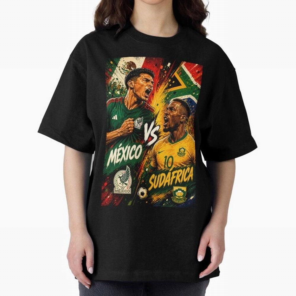 Mexico vs South Africa ¨C Group A FIFA World Cup 2026 | Retro Comic Football Jersey Classic T-Shirt Stand Out with Spirit from Match Day Hype around FIFA World Cup 2026 Group Stage, Cristiano Ronaldo, Haaland and CR7, Germany, Sports Nostalgia,