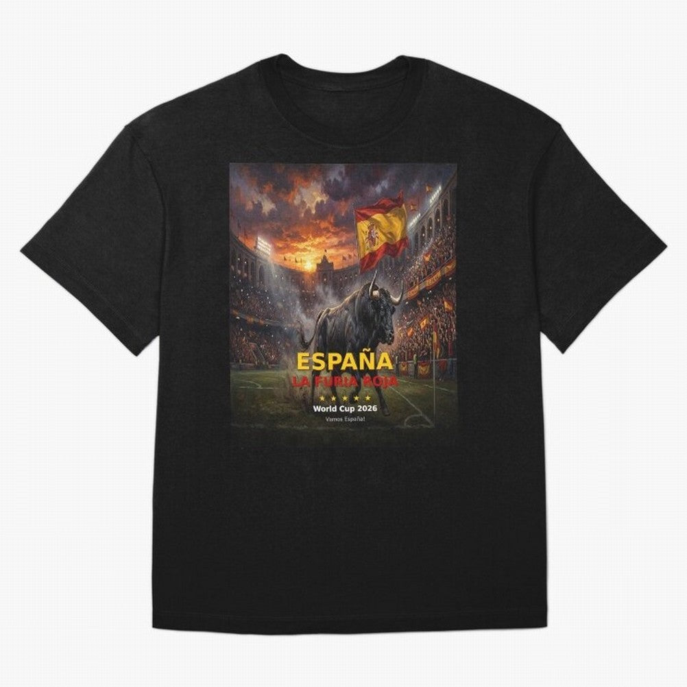 Espa?a La Furia Roja - World Cup 2026 Soccer Fan Tee Classic T-Shirt Turn Football Passion into Global Football Passion for FIFA World Cup 2026 Group Stage, Inspired by Mbappe and Neymar, Netherlands, Stadium Chants, National Pride, Trophy Dreams