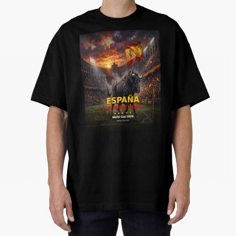 Espa?a La Furia Roja - World Cup 2026 Soccer Fan Tee Classic T-Shirt Turn Football Passion into Global Football Passion for FIFA World Cup 2026 Group Stage, Inspired by Mbappe and Neymar, Netherlands, Stadium Chants, National Pride, Trophy Dreams