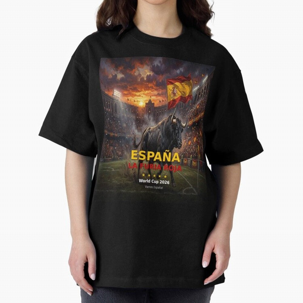 Espa?a La Furia Roja - World Cup 2026 Soccer Fan Tee Classic T-Shirt Turn Football Passion into Global Football Passion for FIFA World Cup 2026 Group Stage, Inspired by Mbappe and Neymar, Netherlands, Stadium Chants, National Pride, Trophy Dreams