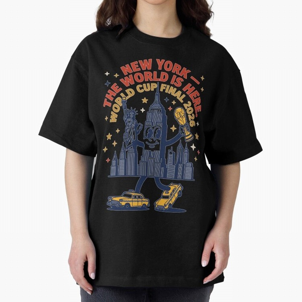 New York World Cup Final ¡ª The World Is Here V1 Classic T-Shirt Honor the Beautiful Game during Global Football Passion for FIFA World Cup 2026 Group Stage, Highlighting CR7 and Messi, Brazil, Champion Mindset, Group Stage Buzz, Knockout Tension