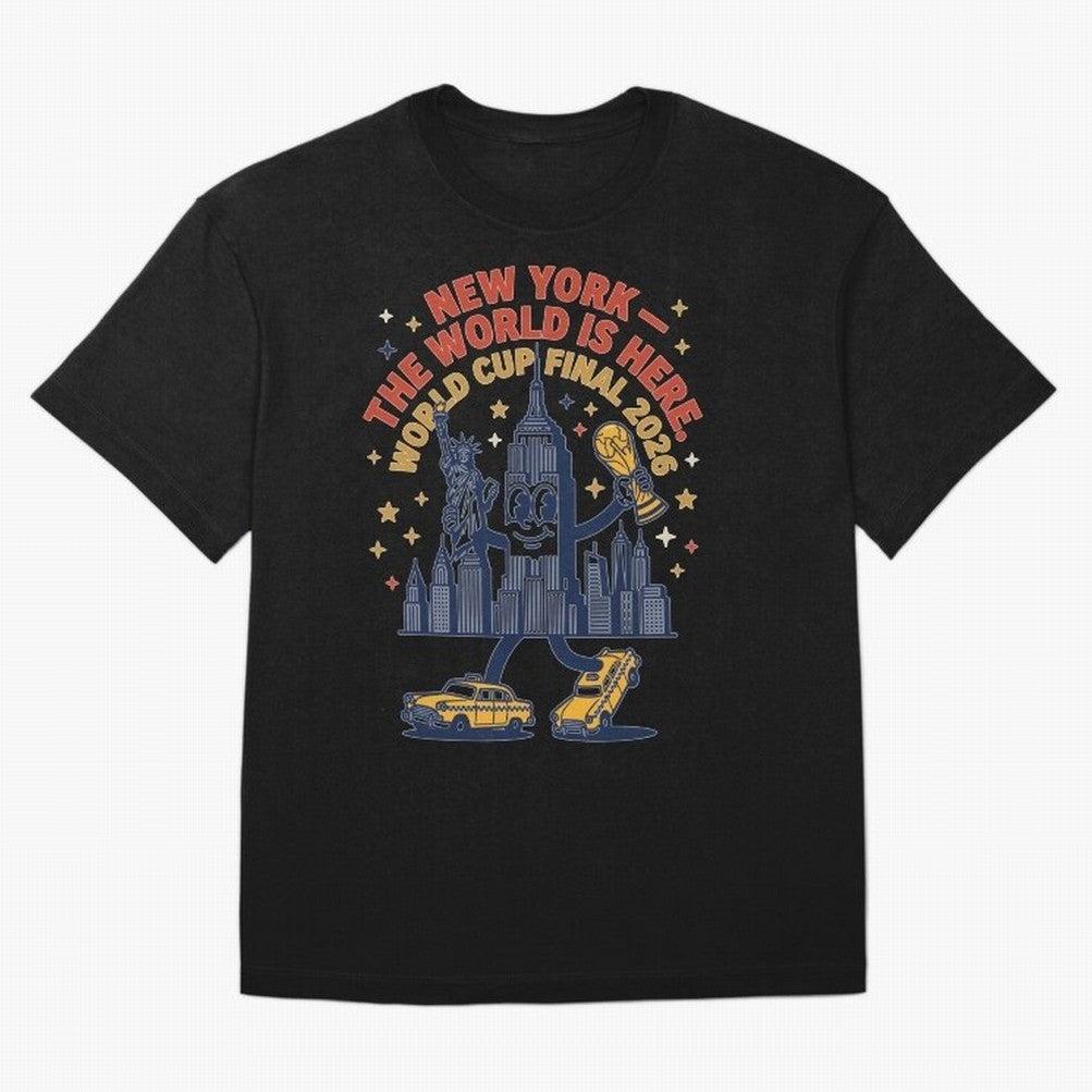 New York World Cup Final ¡ª The World Is Here V1 Classic T-Shirt Honor the Beautiful Game during Global Football Passion for FIFA World Cup 2026 Group Stage, Highlighting CR7 and Messi, Brazil, Champion Mindset, Group Stage Buzz, Knockout Tension