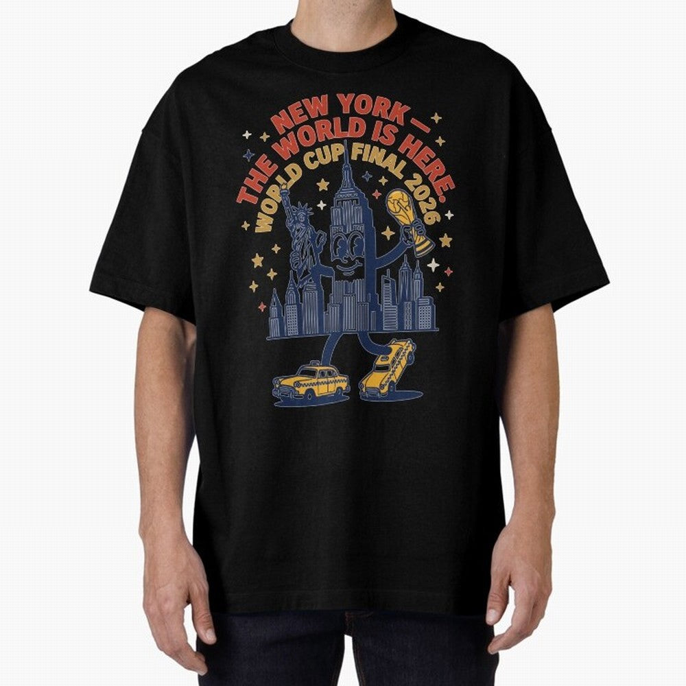 New York World Cup Final ¡ª The World Is Here V1 Classic T-Shirt Honor the Beautiful Game during Global Football Passion for FIFA World Cup 2026 Group Stage, Highlighting CR7 and Messi, Brazil, Champion Mindset, Group Stage Buzz, Knockout Tension