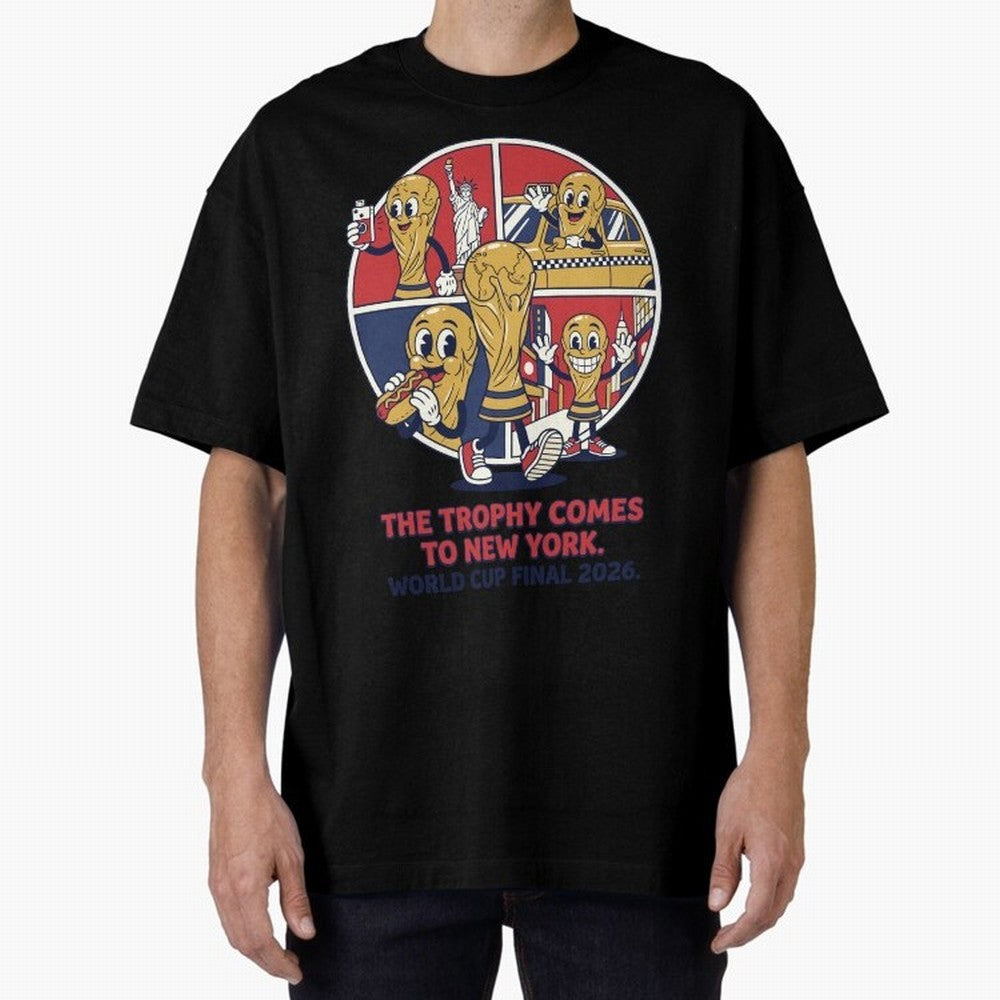 The Trophy Comes to New York ¡ª World Cup Final V2 Classic T-Shirt Relive Legendary Nights from the FIFA World Cup 2026 USA Canada Mexico Journey through Messi, CR7 and Mbappe Highlights, Brazil Pride, Worldwide Fan Energy, Dramatic Goals, Stadium