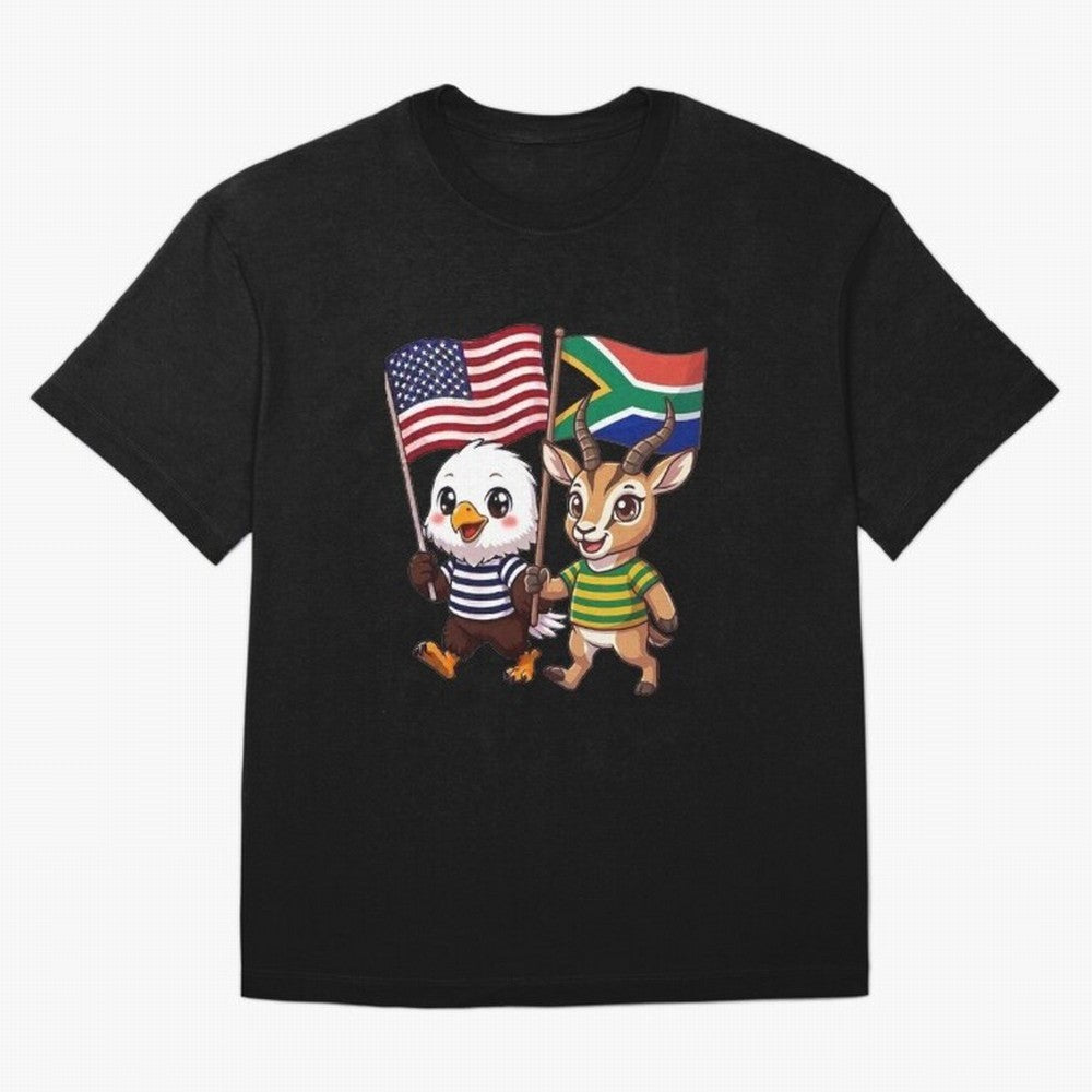 The American eagle and its friend, the South African springbok Classic T-Shirt Celebrate Supporters United by Global Football Passion for FIFA World Cup 2026 USA Canada Mexico, Inspired by Cristiano Ronaldo, Haaland and CR7, Spain, Football